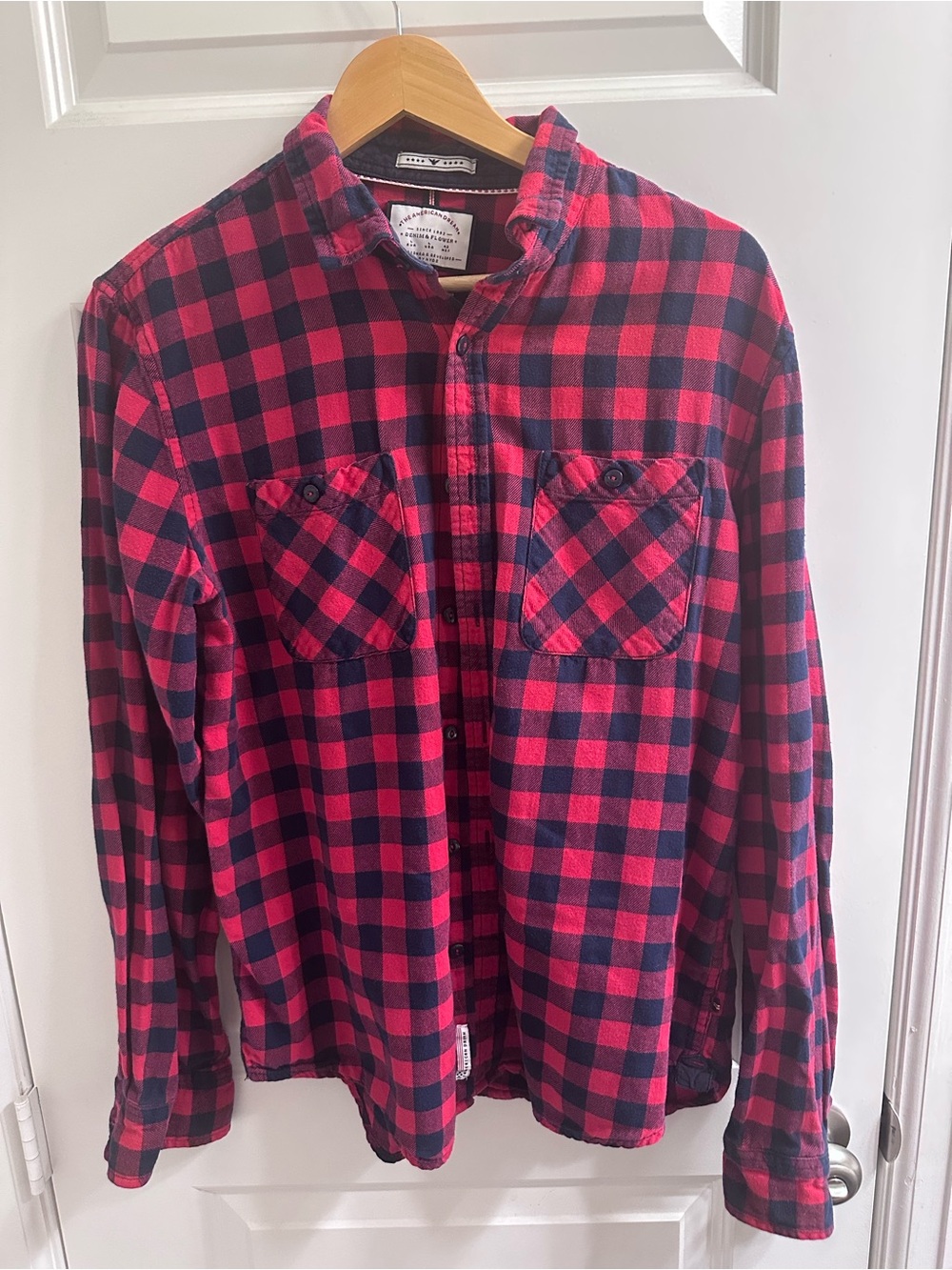 American Dream Red and Black Buffalo Plaid Flannel Button-Down